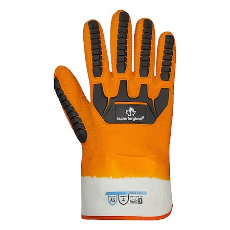 Superior Glove Not Applicable Chemical Resistant Gloves, Cotton, 8 1/2 in L, Not Applicable, Orange, S, 1 PR L868FXVB-S