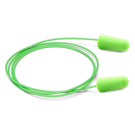 Moldex Pura-Fit Disposable Corded Ear Plugs, Bullet Shape, NRR 33 dB, M, Green, 100 Pairs 6900
