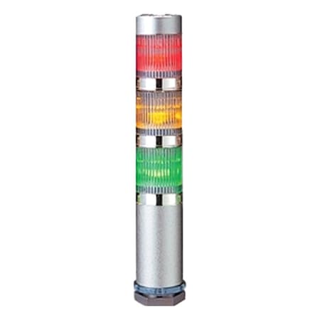 Patlite Tower Light Assembly, 24V DC, 1 in Dia., 140 mm Height MES-302A-RYG