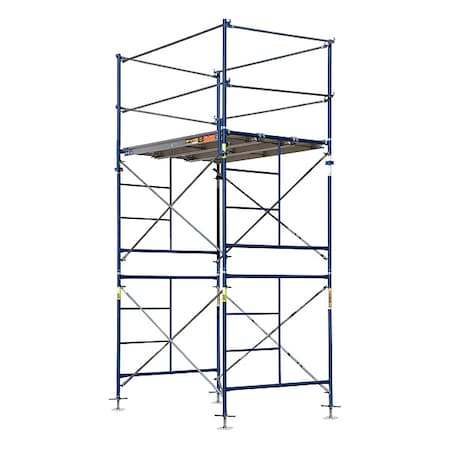 Metaltech Scaffold Tower, 10 ft H, 84 in W, 57 in D, Steel, 2,500 lb Load Capacity M-MFT5710-A