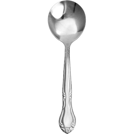 Iti Bouillon Spoon, 6 1/8 in L, Silver, PK24 ME-113