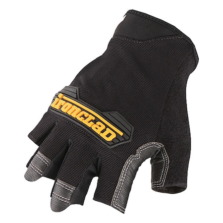 Ironclad Performance Wear MFG2 Fingerless Glove, Synthetic Leather Palm, Black MFG2-01-XS