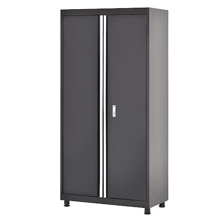 Sandusky Lee Storage Cabinet, 75-1/2 in H, 36 in W, 18 in D, Black, 2 Shelves MF3F361872-9M