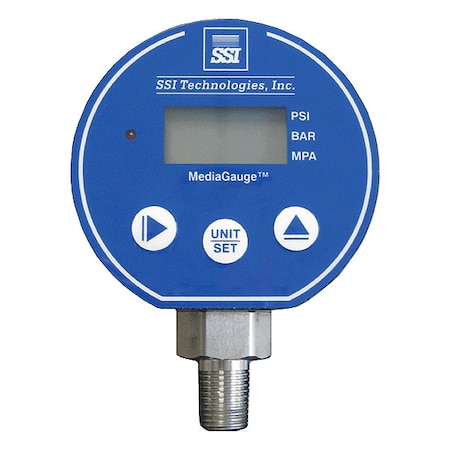 Ssi Industrial Pressure Gauge, 3 in Dial, 1/4 in NPT, Bottom Location, ABS Plastic Case Material MG-100-A-M12-R/COC