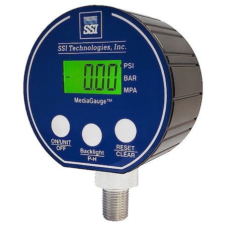 Ssi Pressure Gauge, 3 in Dial, 1/4 in NPT, Bottom Location, ABS Case Material MG-30/100-A-9V-R