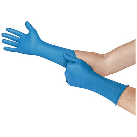 Ansell Microflex(R), Disposable Gloves, 7.9 mil Palm, Nitrile, Powder-Free, L ( 9 ), 50 PK, Blue 93283