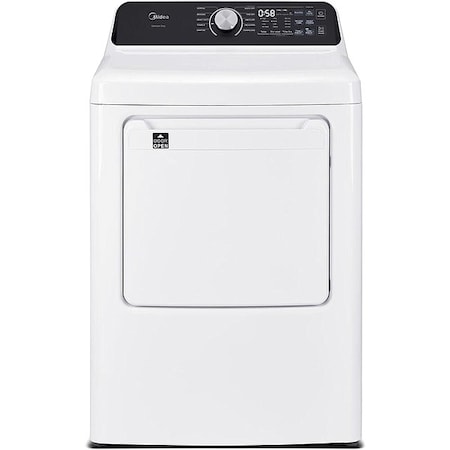 Midea Gas Dryer, 7cu ft, 27"W, 24A, 120V, White MLTG45N4BWW