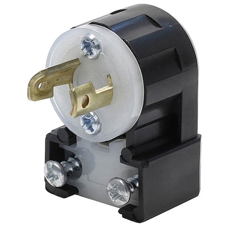 Leviton Midget Locking Plug, ML1-15P, 15 A, 125V AC, Single Phase, 2 Pole, Screw Terminals, Black, White ML1-AP