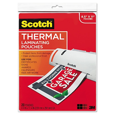 Scotch Pouch, Thermal, 81/2"X11", Clear, PK20 TP3854-20