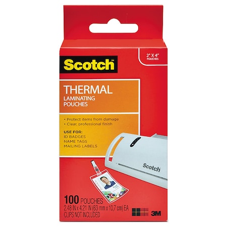 Scotch Pouch, Thermal, Badge, Clear, PK100 TP5852100