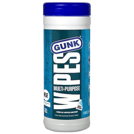 Gunk Cleaning Wipes, 30 ct, Canister, Citrus MPDW30