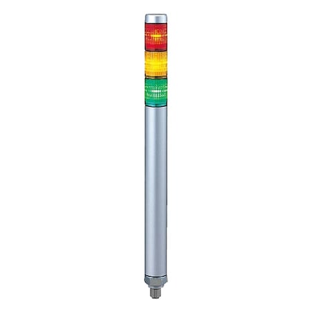 Patlite LED Signal Tower, 24V DC, 1 1/4 in Dia., 359 mm Height MP-302C-RYG