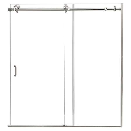 Fgi Shower Door, Aluminum, Nickel, 60"x62" Size MRRL6062-CL-BN