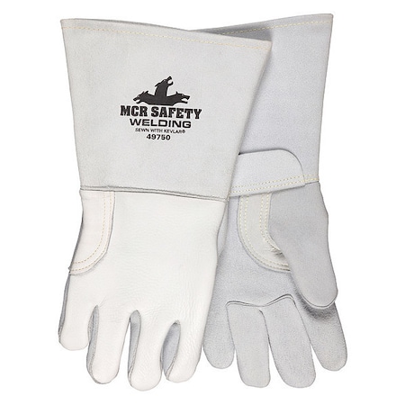 Mcr Safety 49750 Welding Leather Glove, Gauntlet Cuff, Straight Thumb, Premium Elkskin, XL, 12 PK 49750XL