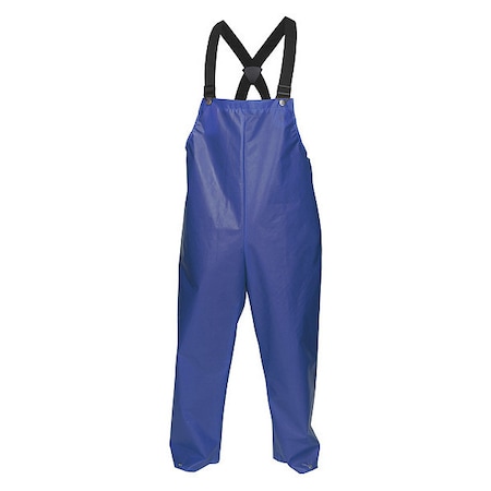 Mcr Safety Rain Bib Overall, Polyurethane, 29 in Inseam, 52 in Waist, 0.25 mm Thickness, Blue, S 563BFS