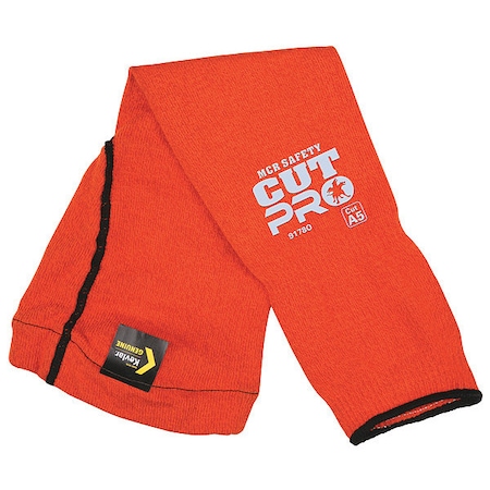 MCR SAFETY Cut-Resistant Sleeve: ANSI/ISEA Cut Level A5, Bicep Gusset, Orange, 18 in Length 9178O