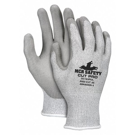 Mcr Safety Cut-Resistant Coated Gloves, Cut Level A6 , Polyurethane , Smooth , L 1 PR 92743PUL