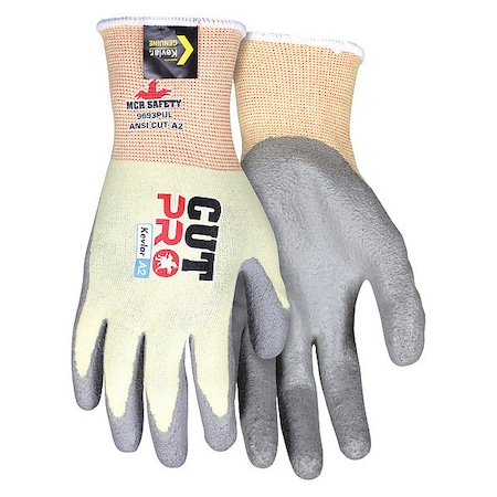 Mcr Safety Cut-Resistant Gloves, Cut Level A2 , Dipped , Polyurethane , Smooth , S 12 PK 9693PUS