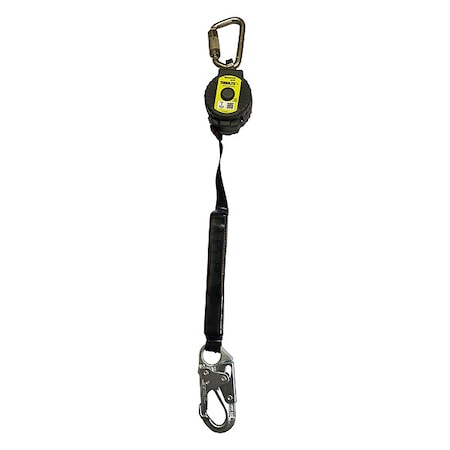 Honeywell Miller TurboLite+ Self-Retracting Personal Fall Limiter, 6 ft /11 ft Length, Carabiner, Stainless Steel MTL-OHW1-02/6FT