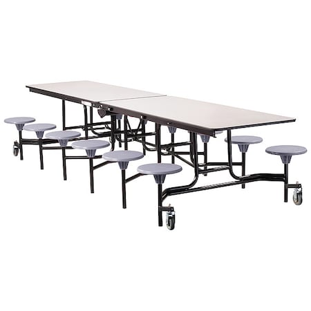 National Public Seating Rectangle Mobile Stool Table , 59" W 29" H, Gray Tabletop MTS12-MDPEPC-GY-02