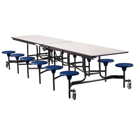 National Public Seating Rectangle Mobile Stool Table , 59" W 29" H, Gray Tabletop MTS12-MDPEPC-GY-04