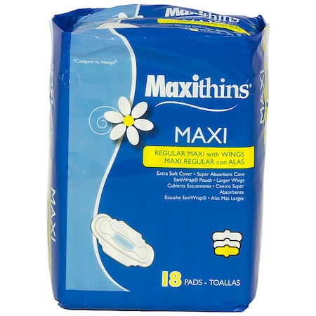 Maxithins Maxithins Regular w/ Wings, 18/Bag, PK12 MT37400