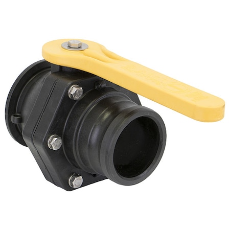Banjo Manual 2-Way Ball Valve, Flange, Polypro MVSF300