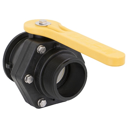 Banjo Manual 2-Way Ball Valve, Flange, Polypro MVSMT300