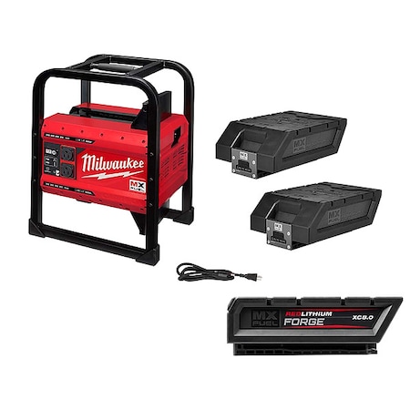 Milwaukee Tool MX FUEL CARRY-ON 3600W/1800W Power Supply Kit + MX FUEL FORGE XC8.0 Battery MXF002-2XC, MXFXC608