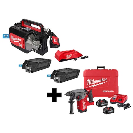 Milwaukee Tool MX Concrete Vibrator w M18 Rotary Hammer MXF370-2XC, 2912-22