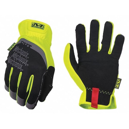 Mechanix Wear FastFit(R) E5 Hi-Vis Mechanics Gloves, Synthetic Leather Palm, TrekDry Back, 10, Yellow SFF-C91-010