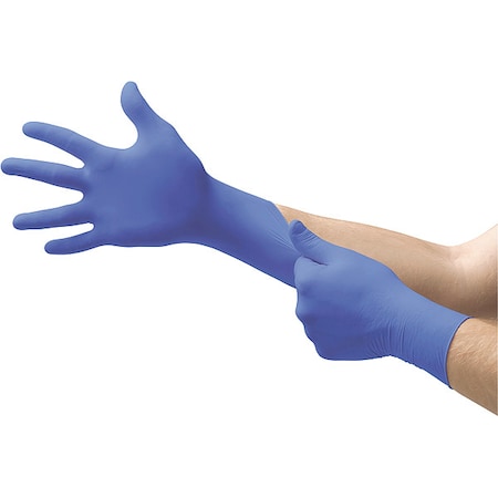 Ansell N27, Disposable Gloves, 3.00 to 3.99 mil Palm, Nitrile, Powder-Free, L (9), 100 PK, Blue N273