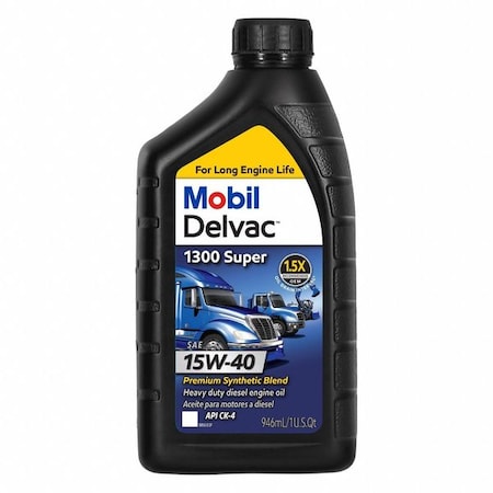 Mobil Engine Oil, 1 qt, Synthetic Blend 122494