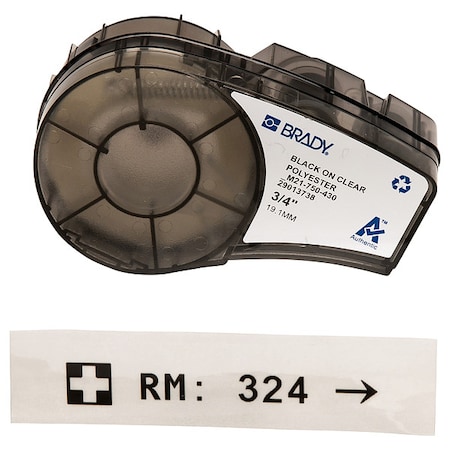 Brady Harsh Environment Multi-Purpose Clear Polyester Labels for Brady M210 and M211, 0.75in M21-750-430
