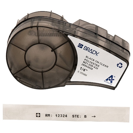 Brady Harsh Environment Multi-Purpose Clear Polyester Labels for Brady M210 and M211, 0.25in M21-250-430