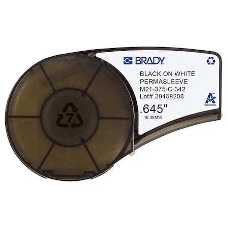 Brady Heat Shrink Wire and Cable Labels for Brady M210 and M211, 3/8in dia M21-375-C-342