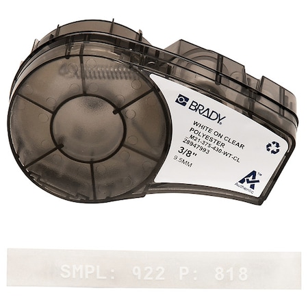Brady Harsh Environment Multi-Purpose Clear Polyester Labels for Brady M210 and M211, 0.375in M21-375-430-WT-CL