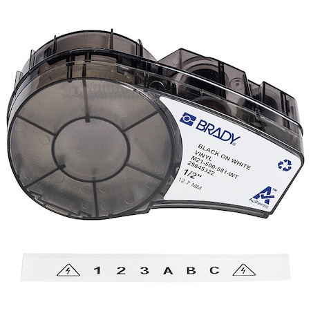 Brady Repositionable Multi-Purpose Vinyl Labels for Brady M210 and M211, 0.5in M21-500-581-WT