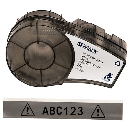 Brady Gray All Weather Vinyl Labels for Brady M210 and M211, 0.5in M21-500-595-GY