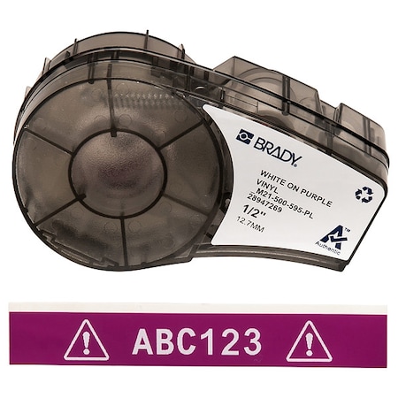 Brady Purple All Weather Vinyl Labels for Brady M210 and M211, 0.5in M21-500-595-PL