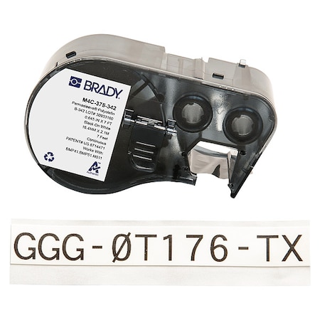 Brady Sleeve Label, White, Polyolefin, 1 in W M4C-375-342