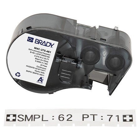 Brady Label/RibbonCartridge, White, Matte, 3/8inW M4C-375-461