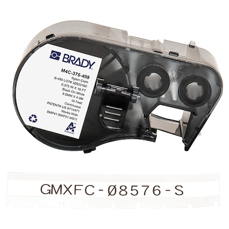 Brady Label/RibbonCartridge, White, Matte, 3/8inW M4C-375-499