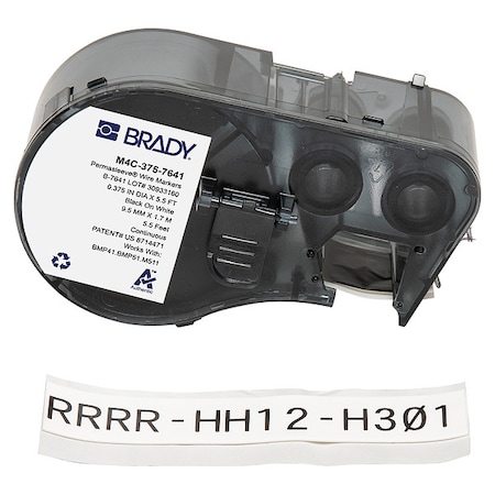 Brady Sleeve Label, White, Polyolefin, 1 in W M4C-375-7641