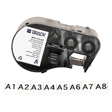 Brady Label/RibbonCartridge, White, 15/32inW M4C-475-422