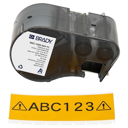 Brady Label/RibbonCartridge, Yellow, 1-1/2inW M5C-1500-584-YL