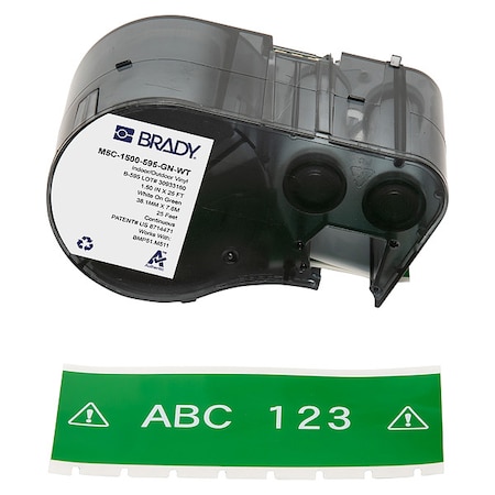Brady Label/RibbonCartridge, Green, 1-1/2inW M5C-1500-595-GN-WT