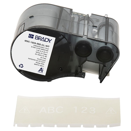 Brady Label/RibbonCartridge, Clear, 1-1/2inW M5C-1500-595-CL-WT