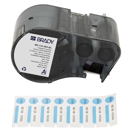 Brady Label/RibbonCartridge, Blue;White, 1inW M5-118-494-BL