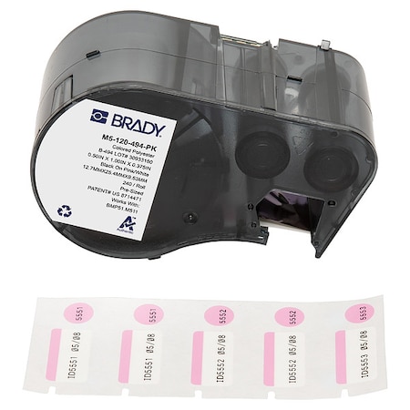 Brady Label/RibbonCartridge, Pink;White, 1inW M5-120-494-PK